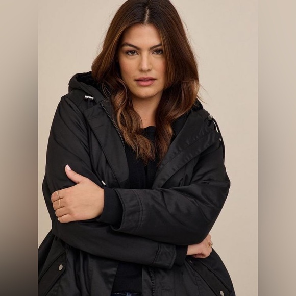Torrid Nylon Functional Parka Black Size 2X - Picture 4 of 16